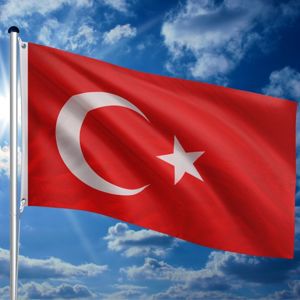Vlajkový stožiar vrátane vlajky Turecko, 650 cm