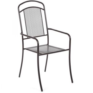 Záhradná kovová stolička Venezia - čierna