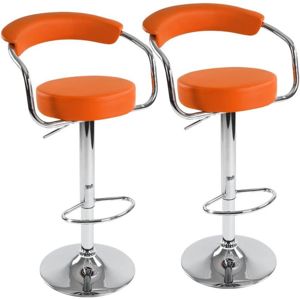 Sada barových stoličiek 2 ks, oranžová, 53 x 105 x 52 cm