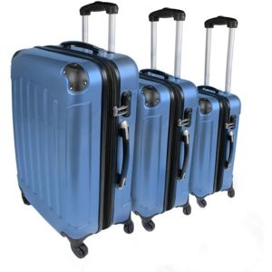 Sada cestovných kufrov 3-dielna, tvrdý plast, ľadovo modrá