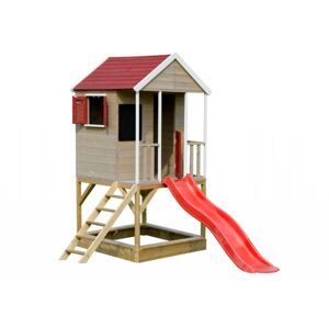 MARIMEX detský drevený domček so šmykľavkou, 280x242x197 cm
