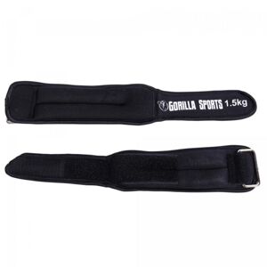 Gorilla Sports Záťažové manžety, čierne, 2 x 1,5 kg
