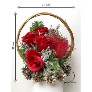Kvetinový košík strednej veľkosti, červený