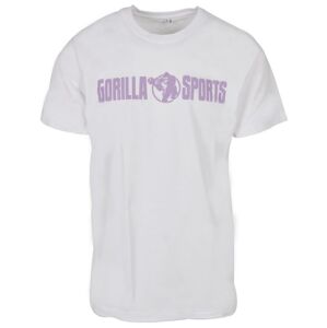 Gorilla Sports Športové tričko s potlačou, bielo/fialová, XL