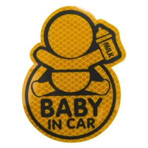 Samolepka reflexná Baby in car - žltá