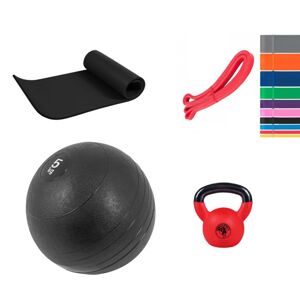 Gorilla Sports Sada pre fitness cvičenie, čierna/červená