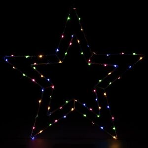 Nexos 91102 Vianočná LED dekorácia strieborná hviezda, farebná